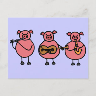 BR- 3 Little musical Pigs postcard