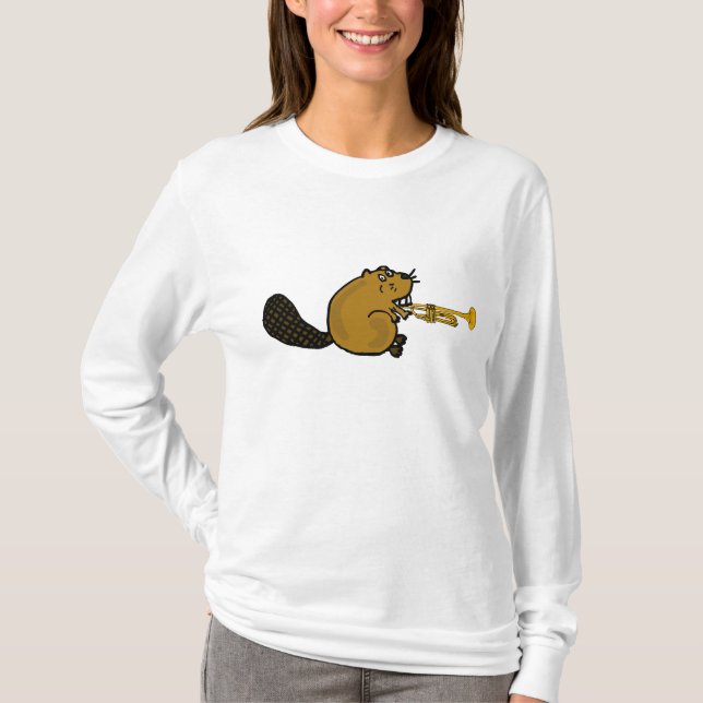 BR- Beaver Playing the Trumpet Shirt (Front)