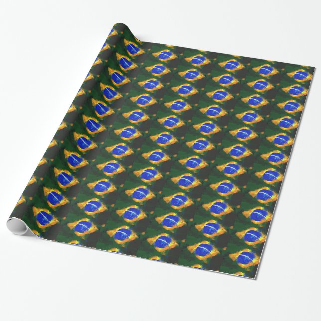 BR Brasil brazilian flag Wrapping Paper (Unrolled)