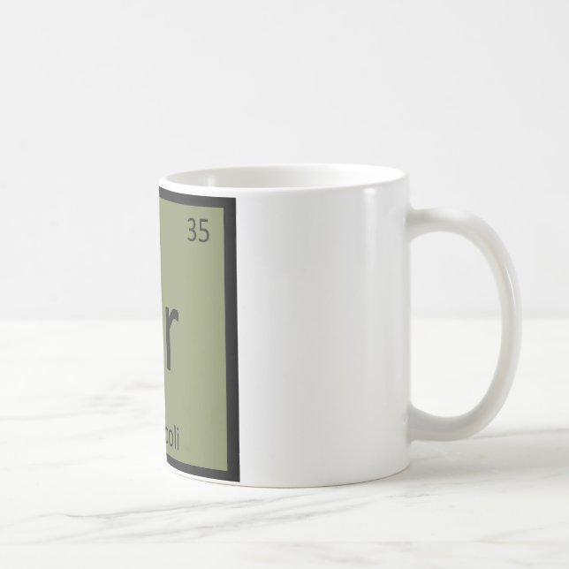 Br - Broccoli Vegetable Chemistry Periodic Table Coffee Mug (Right)