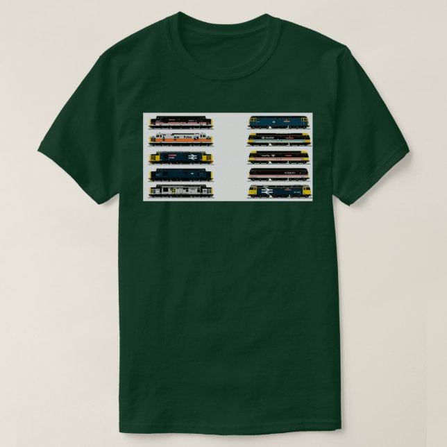 BR CLASS 37 amp CLASS 47 LOCOMOTIVES 1 T-Shirt (Design Front)