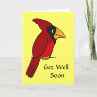 BR- Funny Cardinal Get Well Card