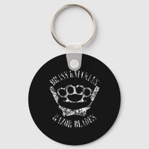 Br Knuckles And Razor Blades - Boxing And Barber T Key Ring