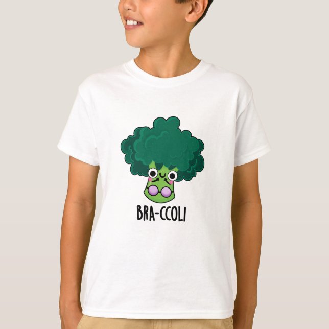 Bra-ccoli Funny Veggie Broccoli Bra Pun  T-Shirt (Front)