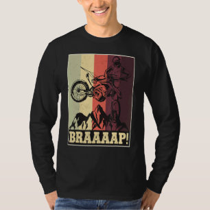 Braaaap Vintage Motocross Dirt Bike Silhouette T-Shirt