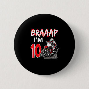 Braaap 10 years old motocross dirt biker 10th 6 cm round badge