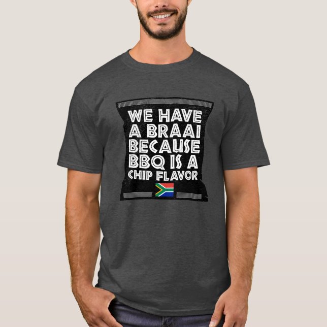Braai South Africa Family BBQ Chips Funny T-Shirt (Front)