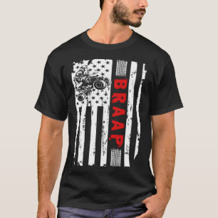 Braap Vintage USA American Flag Quad Bike ATV T-Shirt