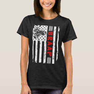 Braap Vintage USA American Flag Quad Bike ATV T-Shirt