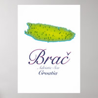 Brač Adriatic Sea, Croatia map