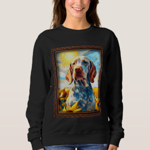 Bracco Italiano Painting Sunflower Flower Mom Wome Sweatshirt