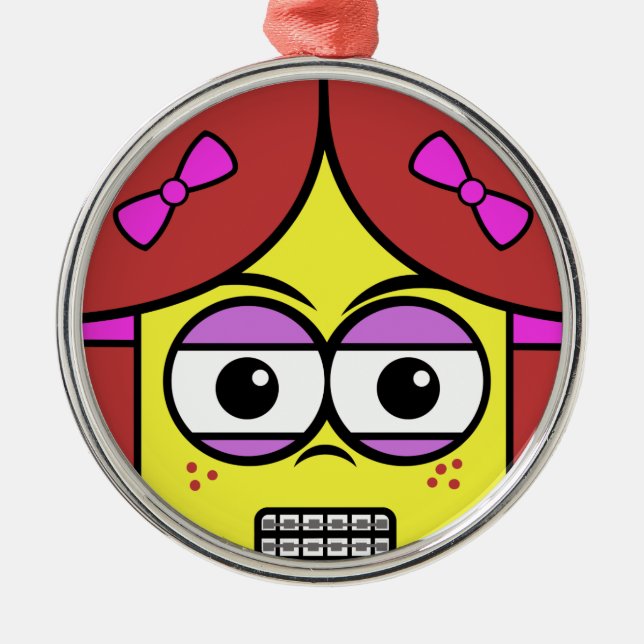 Brace Face Metal Tree Decoration (Front)