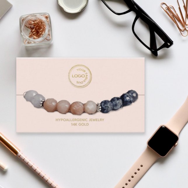 Bracelet Display Add Your Logo Blush Business Card (Creator Uploaded)