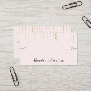 Bracelet Display Blush Gold String Lights Business Card