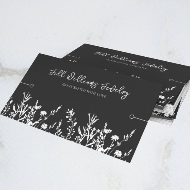 Bracelet Display Card • Monochrome Wildflowers  (Creator Uploaded)