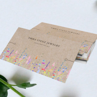Bracelet Display Card • Rustic Kraft Wildflowers
