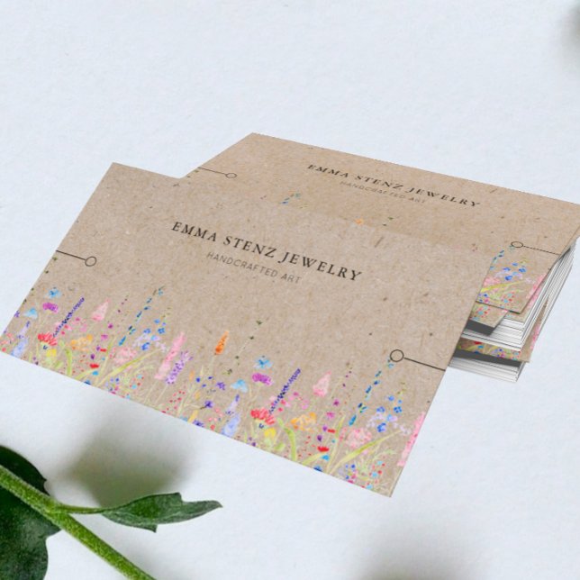 Bracelet Display Card • Rustic Kraft Wildflowers (Creator Uploaded)