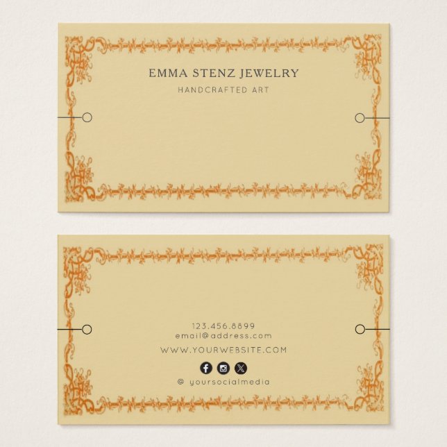 Bracelet Display Card • Vintage Retro Ephemera (Front & Back)