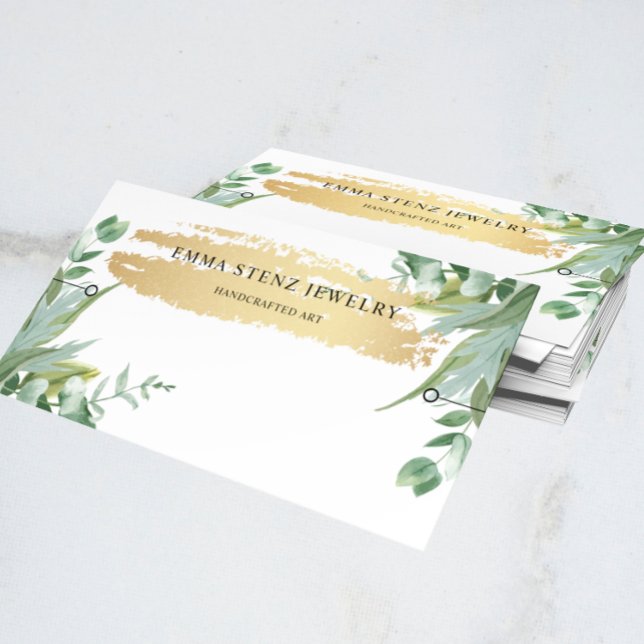 Bracelet Display Card • Watercolor Eucalyptus Gold (Creator Uploaded)