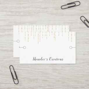 Bracelet Display white Gold String Lights Business Card