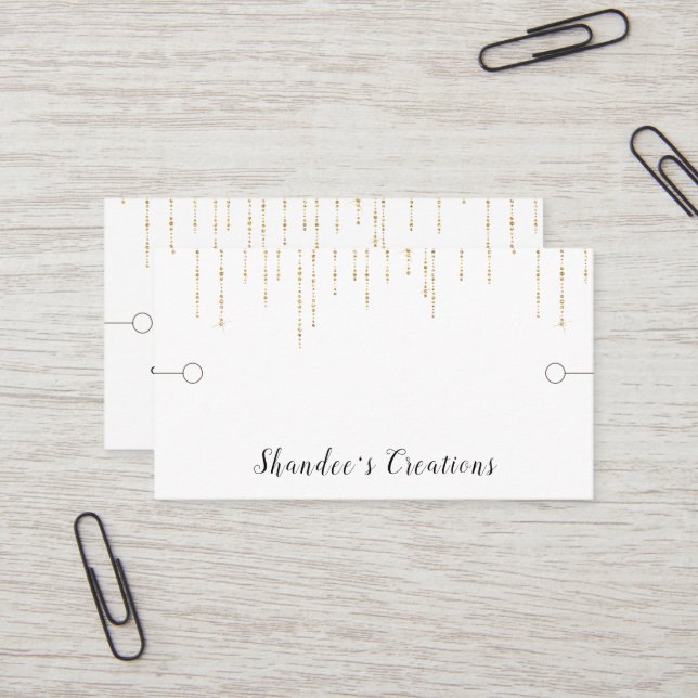 Bracelet Display white Gold String Lights   Business Card (Front/Back In Situ)