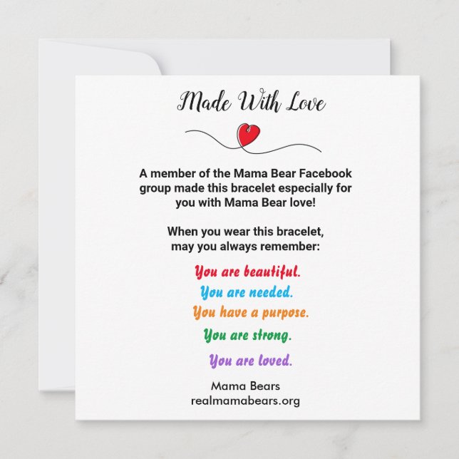 Bracelet Project Card (Front)