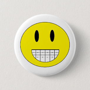 "Braces Happy Face" Button