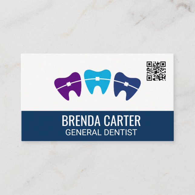 Braces on Teeth | QR Scan Code Business Card (Front)