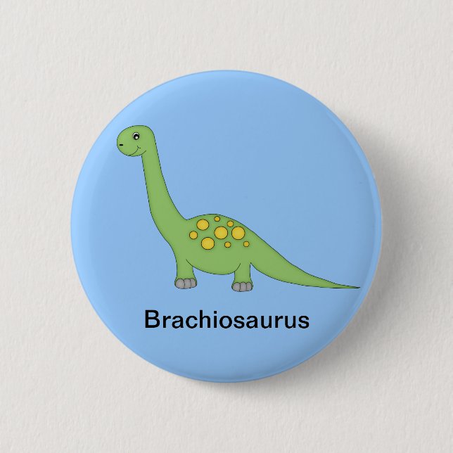 Brachiosaurus Dinosaur 6 Cm Round Badge (Front)