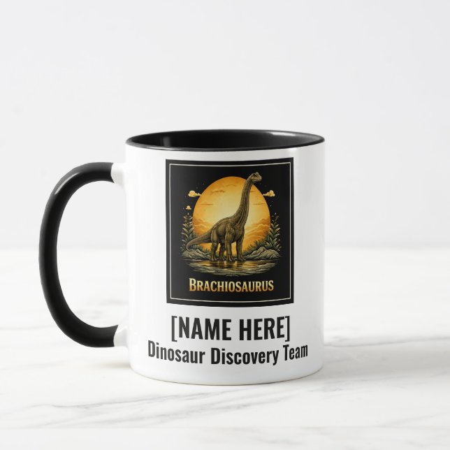 Brachiosaurus Dinosaur Prehistoric Moon Mug (Left)
