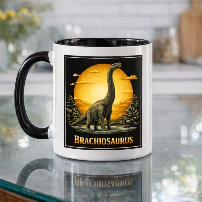 Brachiosaurus Dinosaur Prehistoric Moon Mug (Creator Uploaded)