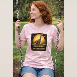 Brachiosaurus Dinosaur Prehistoric Moon T-Shirt