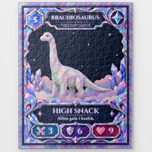 Brachiosaurus Dinosaur, Rainbow Foil Art Jigsaw Puzzle