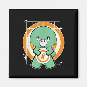 Brachiosaurus Dinosaur With Ribbon Leukaemia Aware Magnet