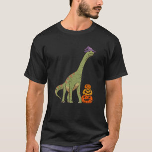 Brachiosaurus Witch Pumpkin Halloween Dinosaur Bro T-Shirt