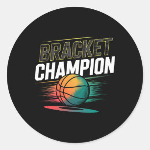 Bracket Champion Sketll Winner Player Sports - 2 Classic Round Sticker