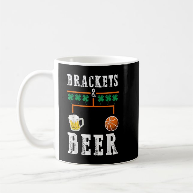 Brackets and Beer March Basketball College Tournam Coffee Mug (Left)