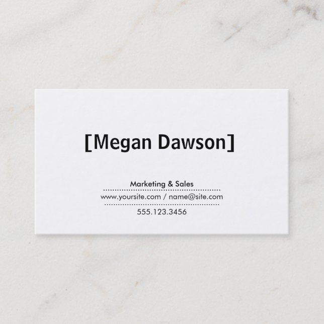 Brackets (black) business card (Front)