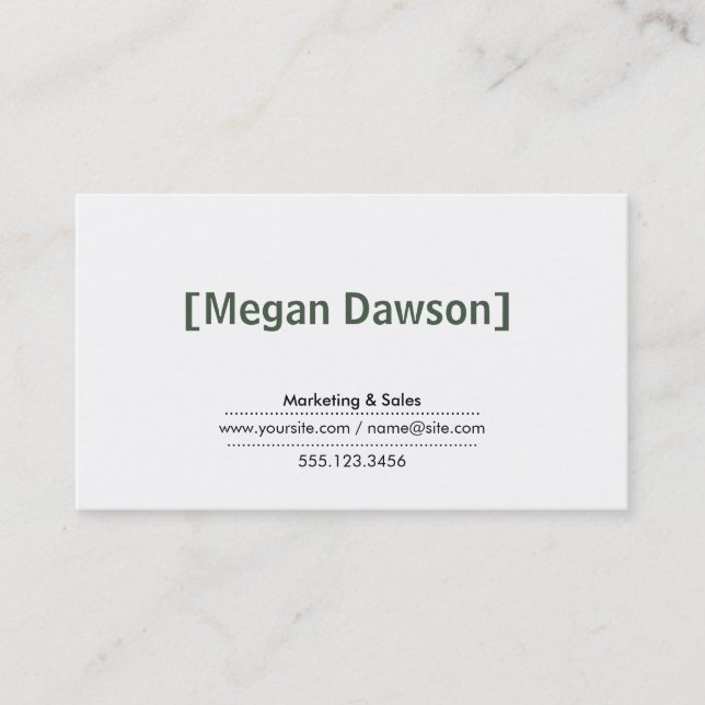 Brackets (green) business card (Front)