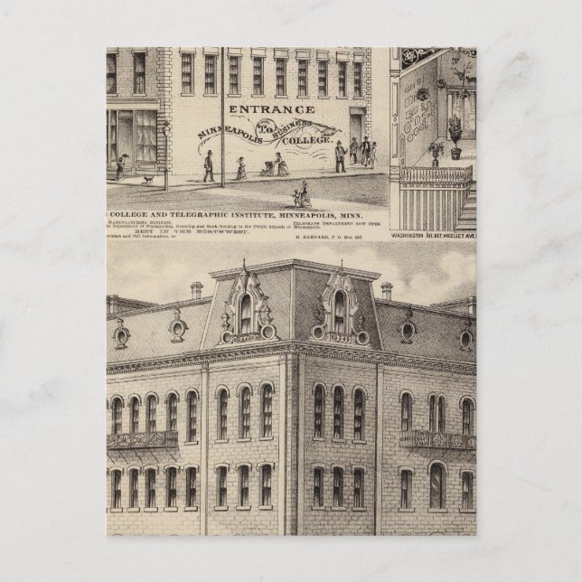 Brackett's Block, Minnesota Postcard (Front)