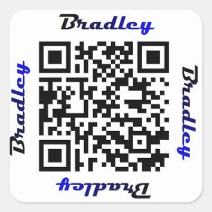 Brad (Bradley) QR Code Personalised NAME Sticker