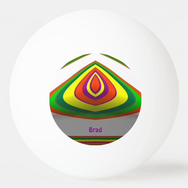 BRAD ~ Easily Recognized ~ Multicolour ~  Ping Pong Ball (Front)