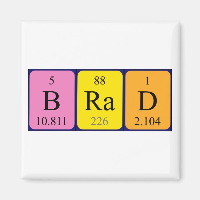 Brad periodic table name magnet (Front)