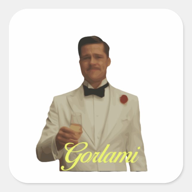 Brad Pitt Inglorious Basters Tarantino Gorlami Square Sticker (Front)
