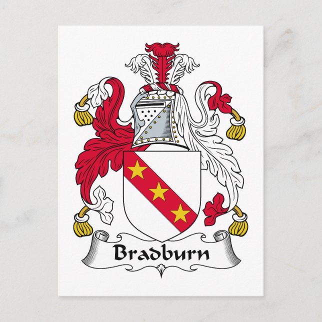 Bradburn Family Crest Postcard (Front)
