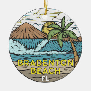 Bradenton Beach Florida Vintage Art Ceramic Tree Decoration