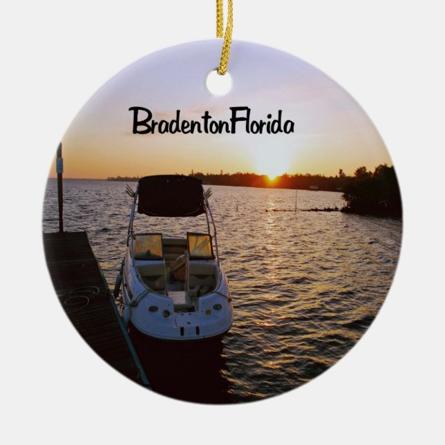 Bradenton Florida Ceramic Tree Decoration (Front)