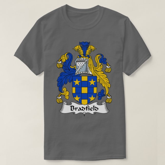 Bradfield Coat of Arms Family Crest  T-Shirt (Design Front)