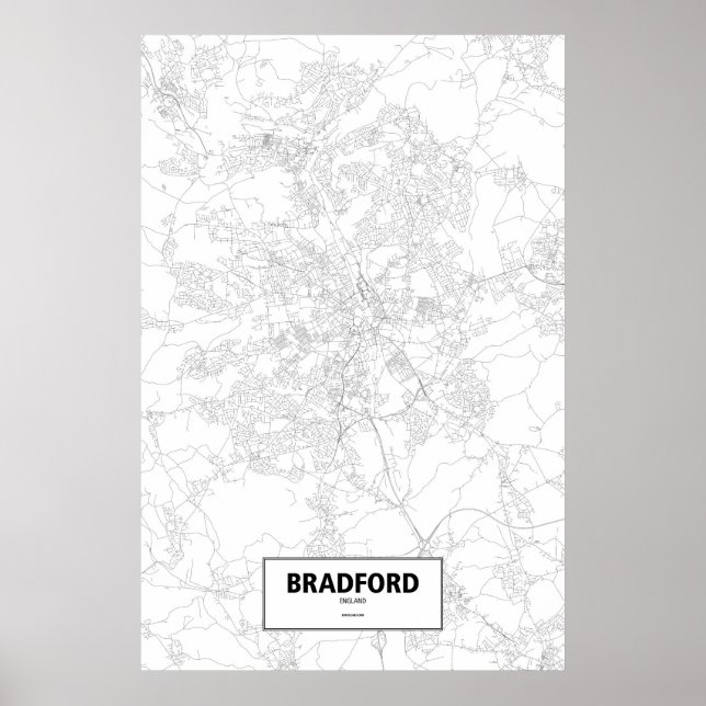 Bradford, England (black on white) Poster (Front)