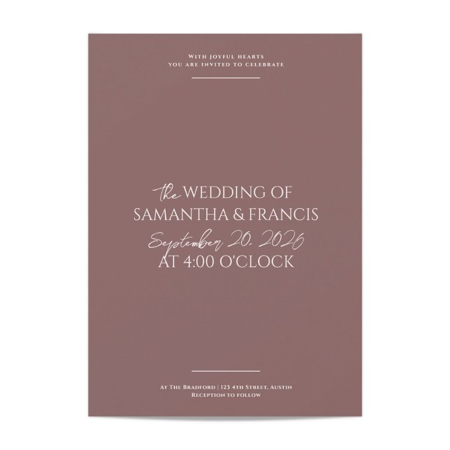 Bradford Modern Photo and Typography Wedding Invitation (Creator Uploaded)